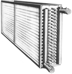 Industrial process heating coil heat exchanger