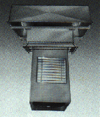 Recirculation roof fan ventilator.